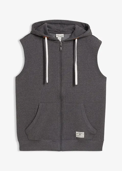 Sweat zipp&eacute; &agrave; capuche sans manches, bonprix