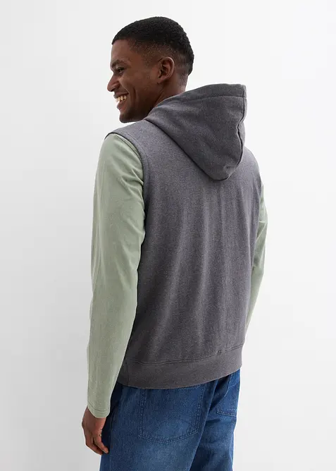 Sweat zipp&eacute; &agrave; capuche sans manches, bonprix