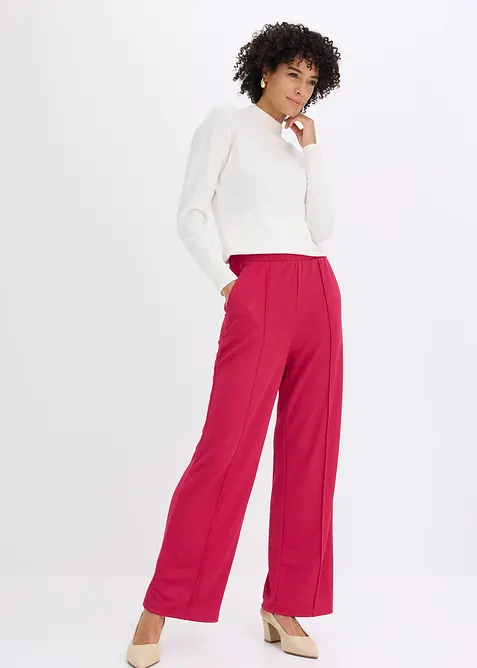 Pantalon &eacute;lastiqu&eacute; en interlock &eacute;pais, bonprix