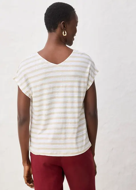 T-shirt 100% lin &agrave; manches chauve-souris, bonprix