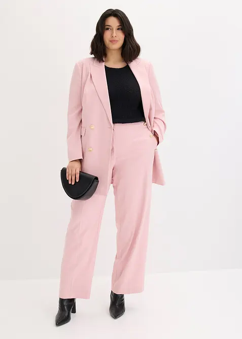 Pantalon large &agrave; pinces et boutons d&eacute;coratifs, bonprix