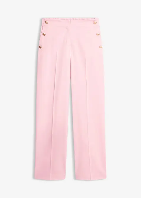 Pantalon large &agrave; pinces et boutons d&eacute;coratifs, bonprix