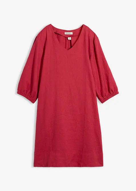 Robe 100&nbsp;% lin, manches 3/4, bonprix