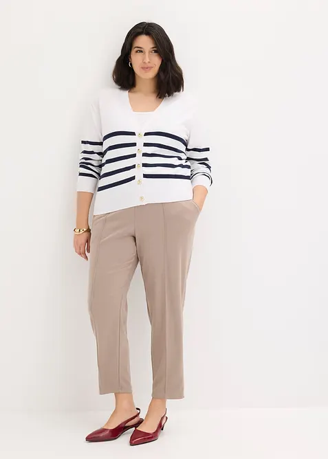 Pantalon &eacute;lastiqu&eacute; avec nervures devant, bonprix