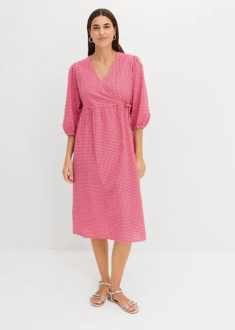 Robe portefeuille en mati&egrave;re textur&eacute;e, bonprix