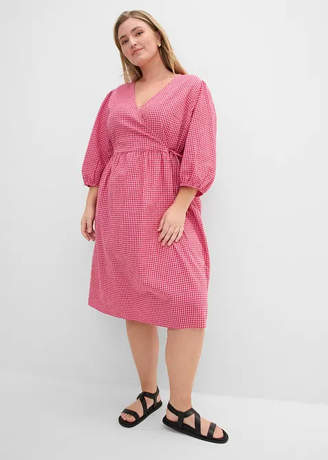 Robe portefeuille en mati&egrave;re textur&eacute;e, bonprix