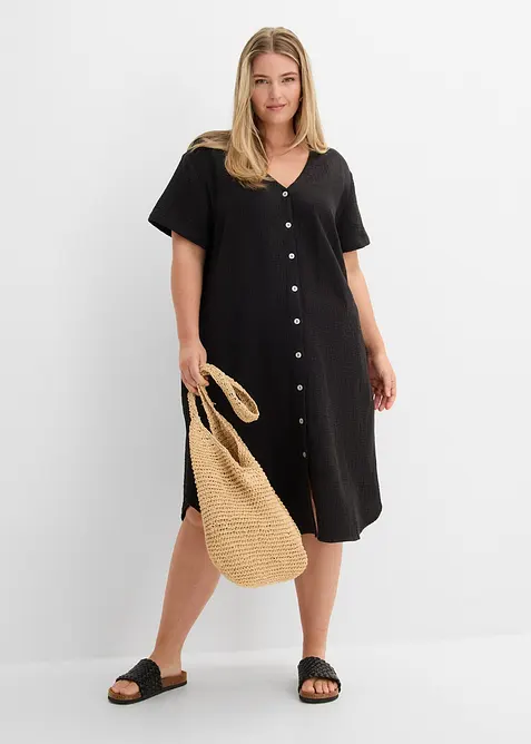 Robe chemise en gaze de coton douce, bonprix