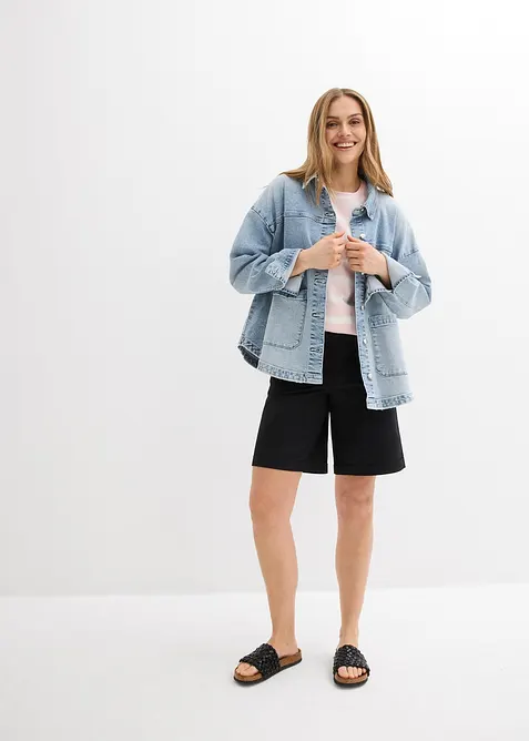 Bermuda effet paper touch en coton extensible, bonprix