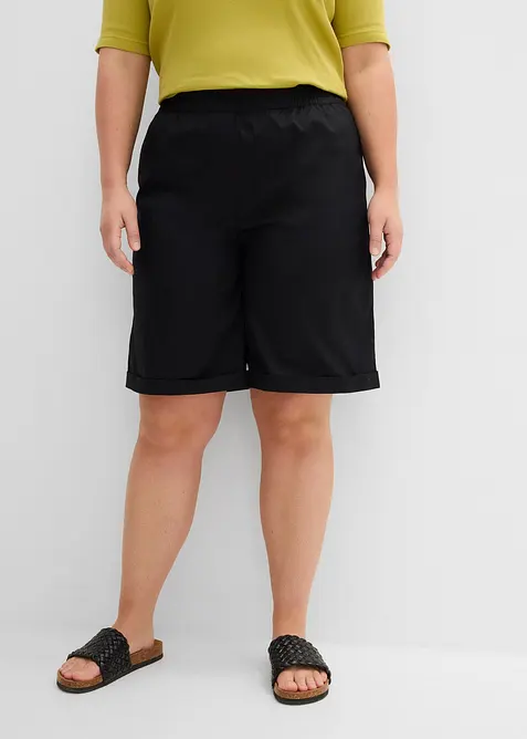 Bermuda effet paper touch en coton extensible, bonprix