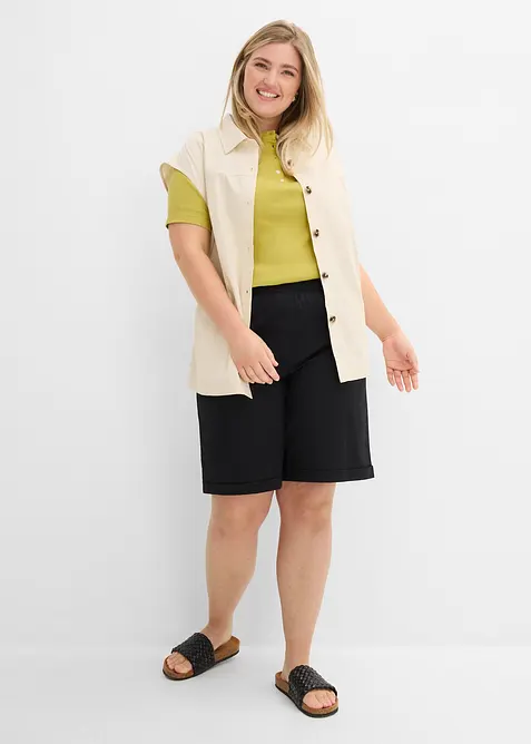 Bermuda effet paper touch en coton extensible, bonprix