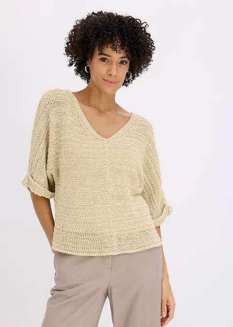 Pull en maille ajour&eacute;e, bonprix