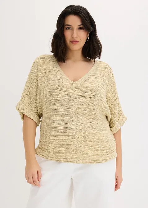 Pull en maille ajour&eacute;e, bonprix