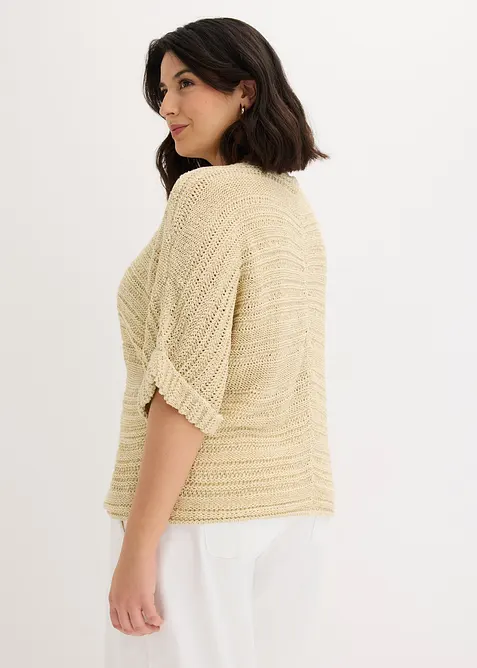 Pull en maille ajour&eacute;e, bonprix