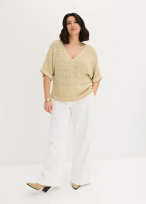 Pull en maille ajour&eacute;e, bonprix