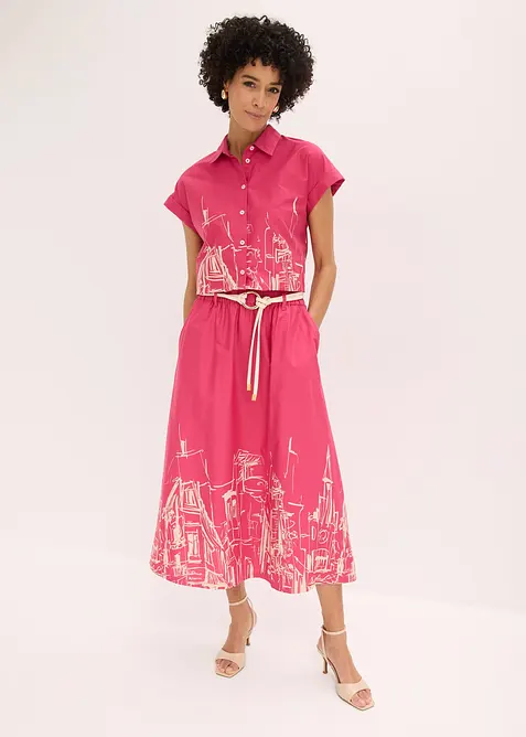 Jupe midi 100% coton, bonprix