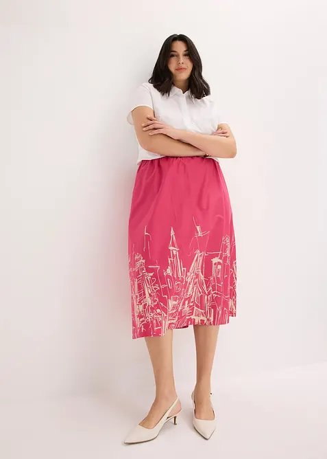 Jupe midi 100% coton, bonprix