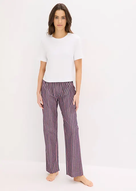 Pyjama avec pantalon tiss&eacute;, bonprix