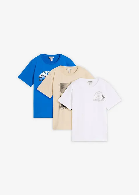 Lot de 3 T-shirts 100% coton, bonprix