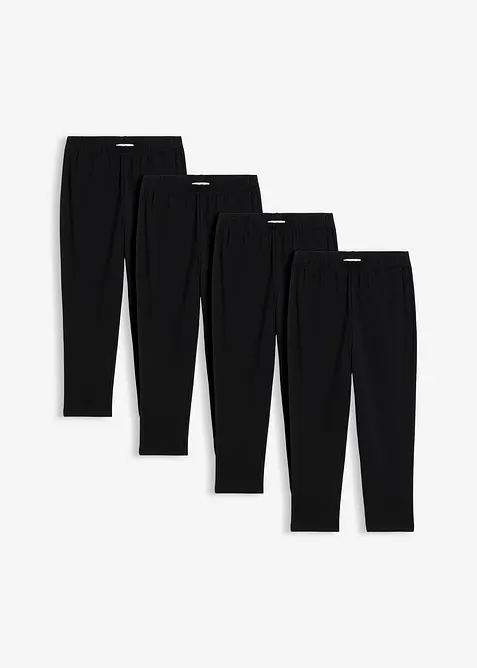 Lot de 4 leggings corsaire en coton extensible, bonprix