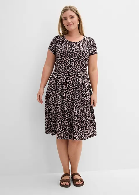 Robe en jersey l&eacute;opard, bonprix