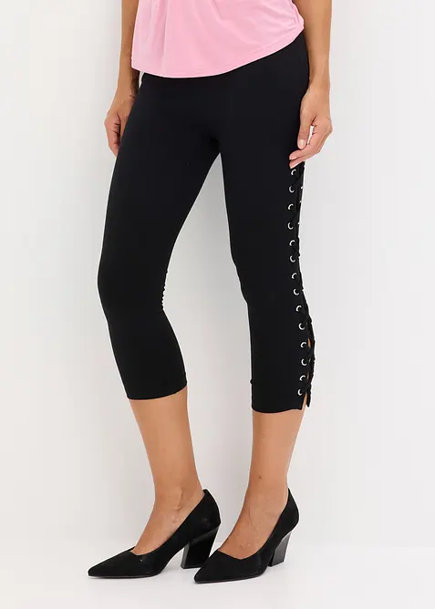 Legging corsaire avec la&ccedil;age, bonprix