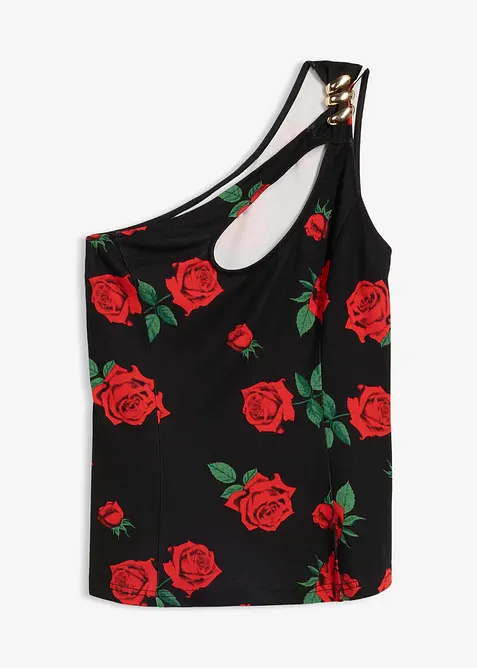 Top asym&eacute;trique avec bijou, bonprix