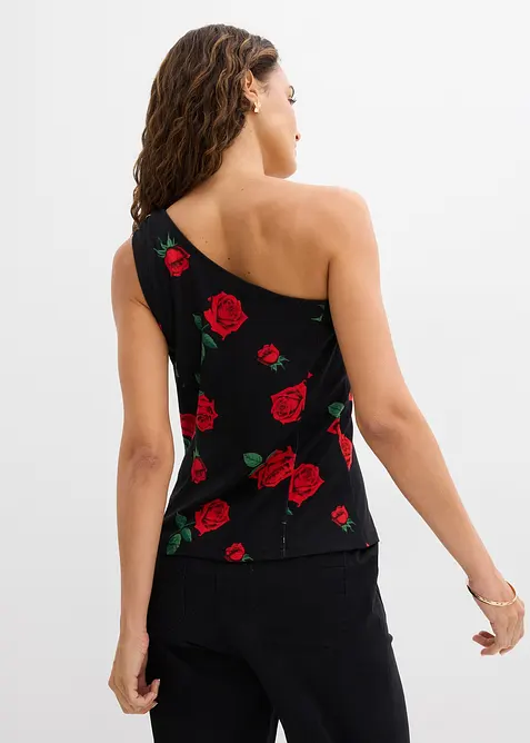 Top asym&eacute;trique avec bijou, bonprix