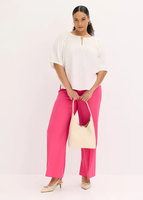 Blouse longue brod&eacute;e, l&eacute;g&egrave;rement transparente, bonprix