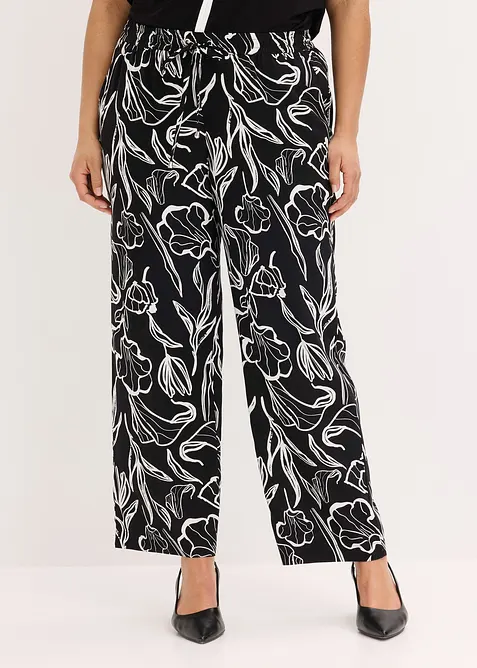 Pantalon &agrave; taille &eacute;lastiqu&eacute;e en viscose, bonprix