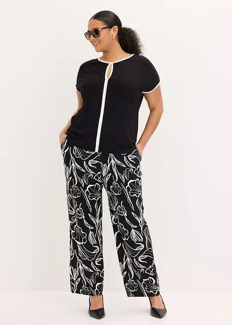 Pantalon &agrave; taille &eacute;lastiqu&eacute;e en viscose, bonprix