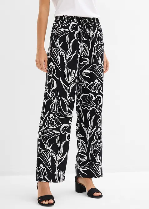 Pantalon &agrave; taille &eacute;lastiqu&eacute;e en viscose, bonprix