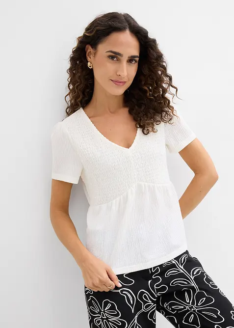 T-shirt en cr&ecirc;pe textur&eacute;, bonprix