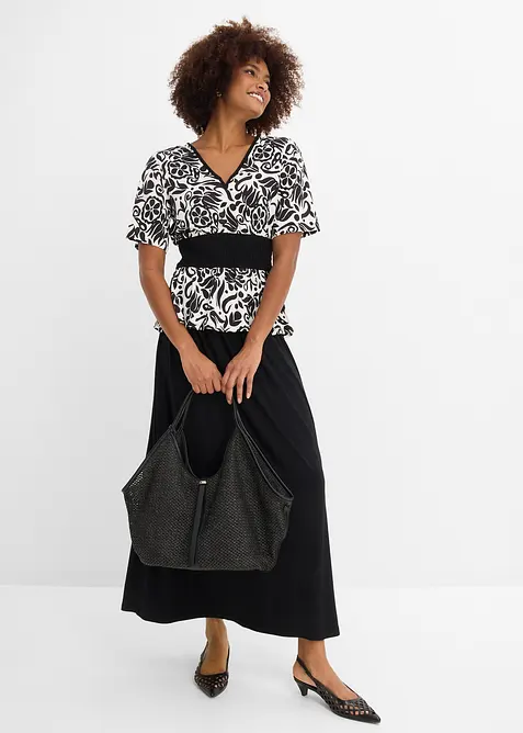 Blouse &agrave; d&eacute;collet&eacute; profond, bonprix