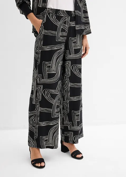 Pantalon large &agrave; pinces, bonprix