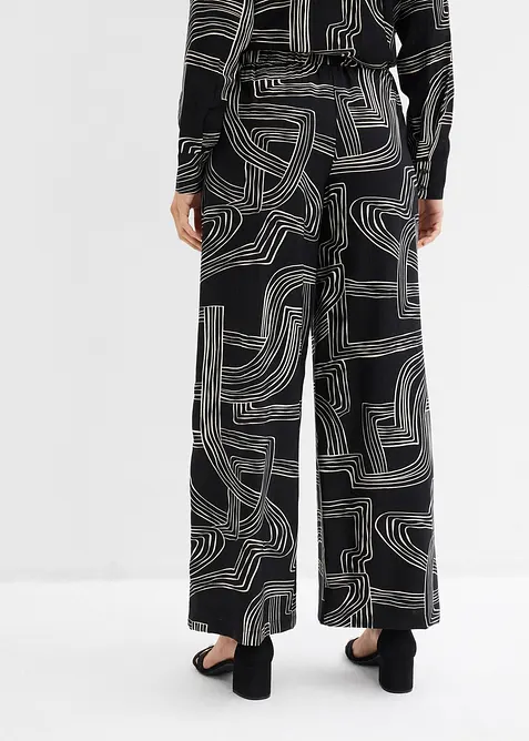 Pantalon large &agrave; pinces, bonprix
