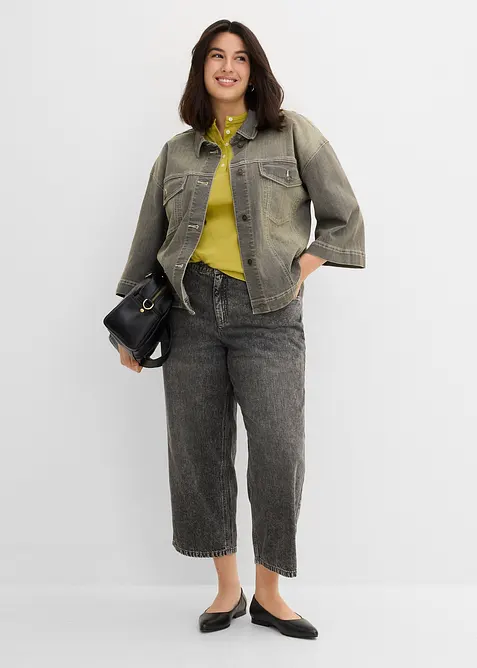 Veste en jean, manches 3/4, bonprix