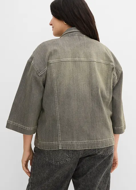 Veste en jean, manches 3/4, bonprix