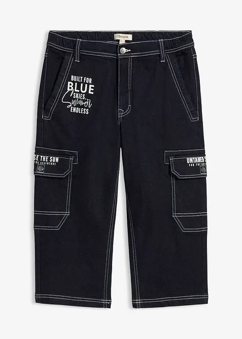 Jean cargo 3/4 regular &agrave; taille &eacute;lastiqu&eacute;e, bonprix
