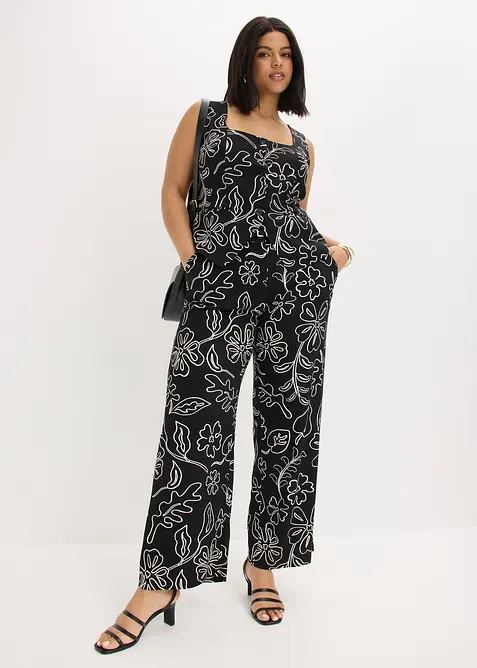 Pantalon large &agrave; pinces, bonprix