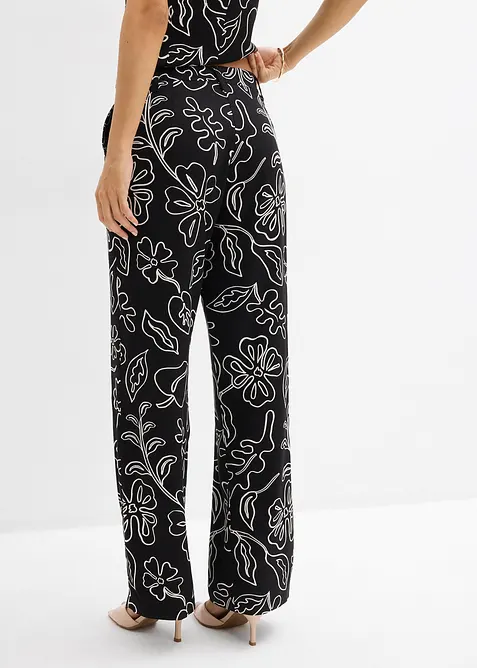 Pantalon large &agrave; pinces, bonprix