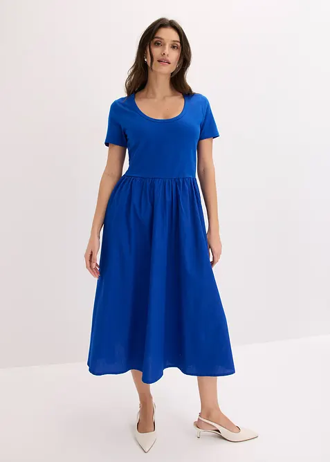 Robe manches courtes en jersey, poches sur les c&ocirc;t&eacute;s, bonprix