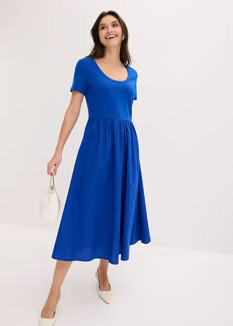 Robe manches courtes en jersey, poches sur les c&ocirc;t&eacute;s, bonprix