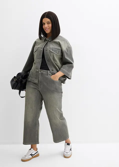 Jean large taille haute, cropped, bonprix