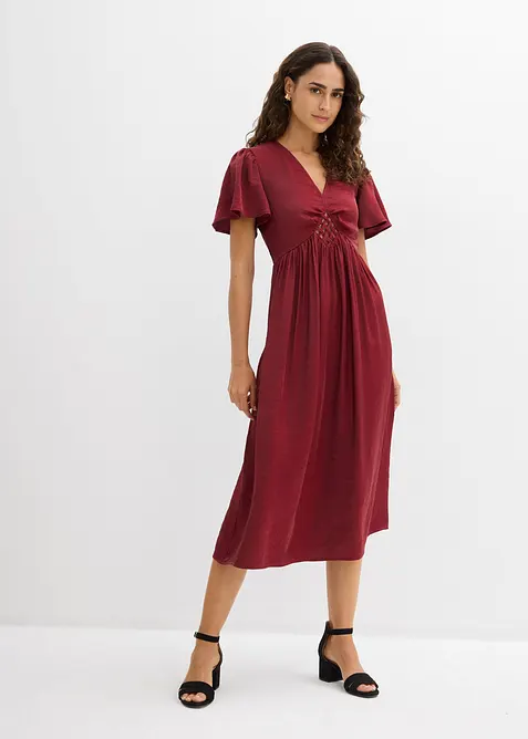 Robe midi en satin iris&eacute;, bonprix