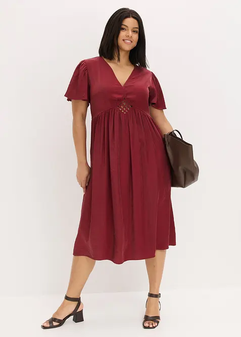 Robe midi en satin iris&eacute;, bonprix