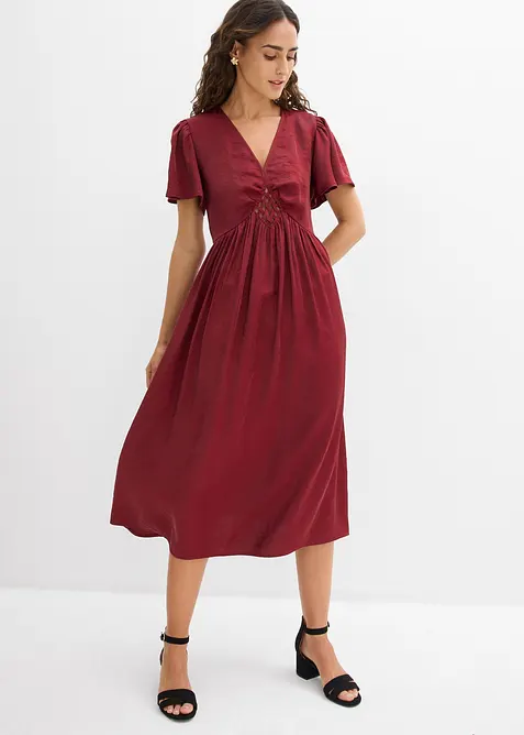 Robe midi en satin iris&eacute;, bonprix