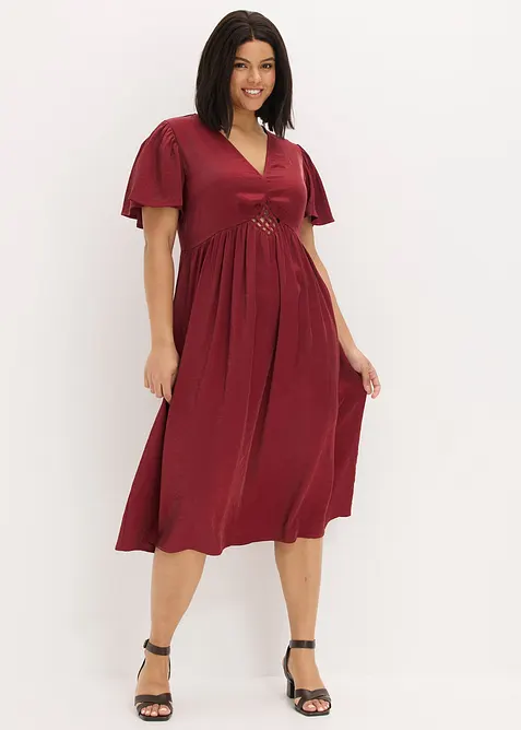 Robe midi en satin iris&eacute;, bonprix