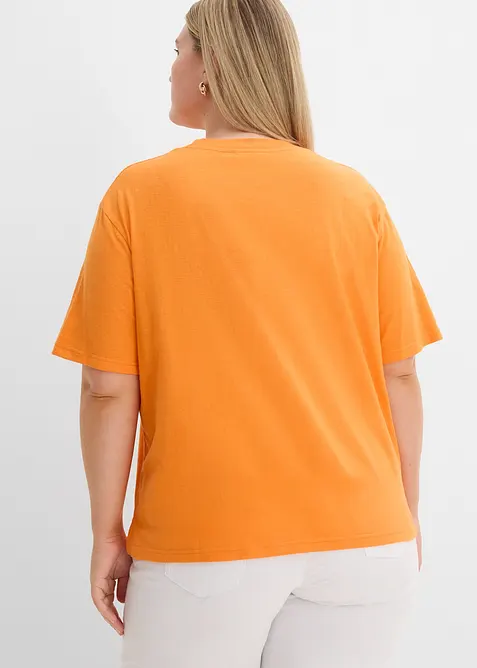 Lot de 2 T-shirts amples en fil flamm&eacute; 100% coton, bonprix