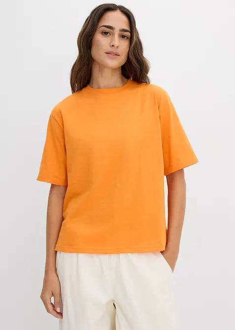 Lot de 2 T-shirts amples en fil flamm&eacute; 100% coton, bonprix