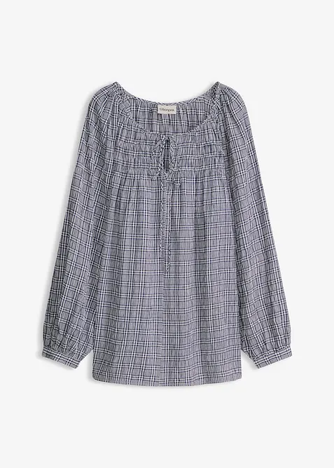 Blouse &agrave; carreaux en seersucker, bonprix